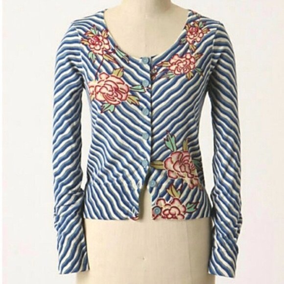 Anthropologie Blushing Bouquet Cardigan fits XS - Picture 1 of 5